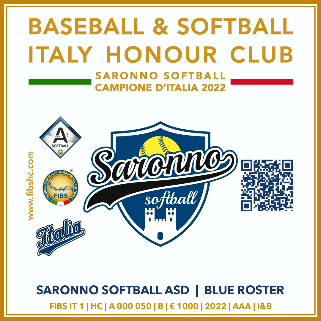 Fibs Honour Club - Token Id A 000 050 - SARONNO SOFTBALL ASD